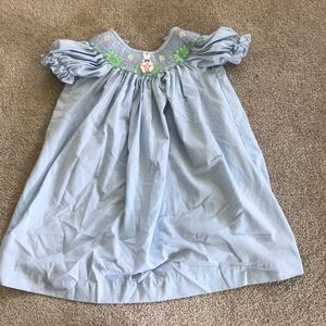 Smocked blue Easter dress